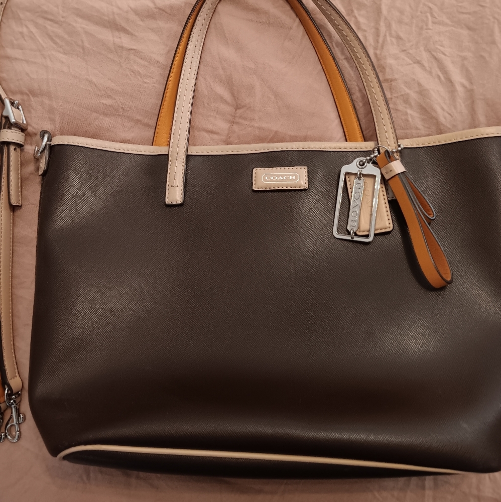 Coach Park Metro Leather Small Tote Brown F25663